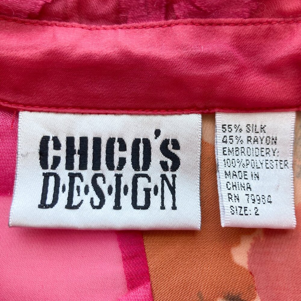 Chico's Design VTG Silk Blend Floral Burnout Blouse - Picture 3 of 8